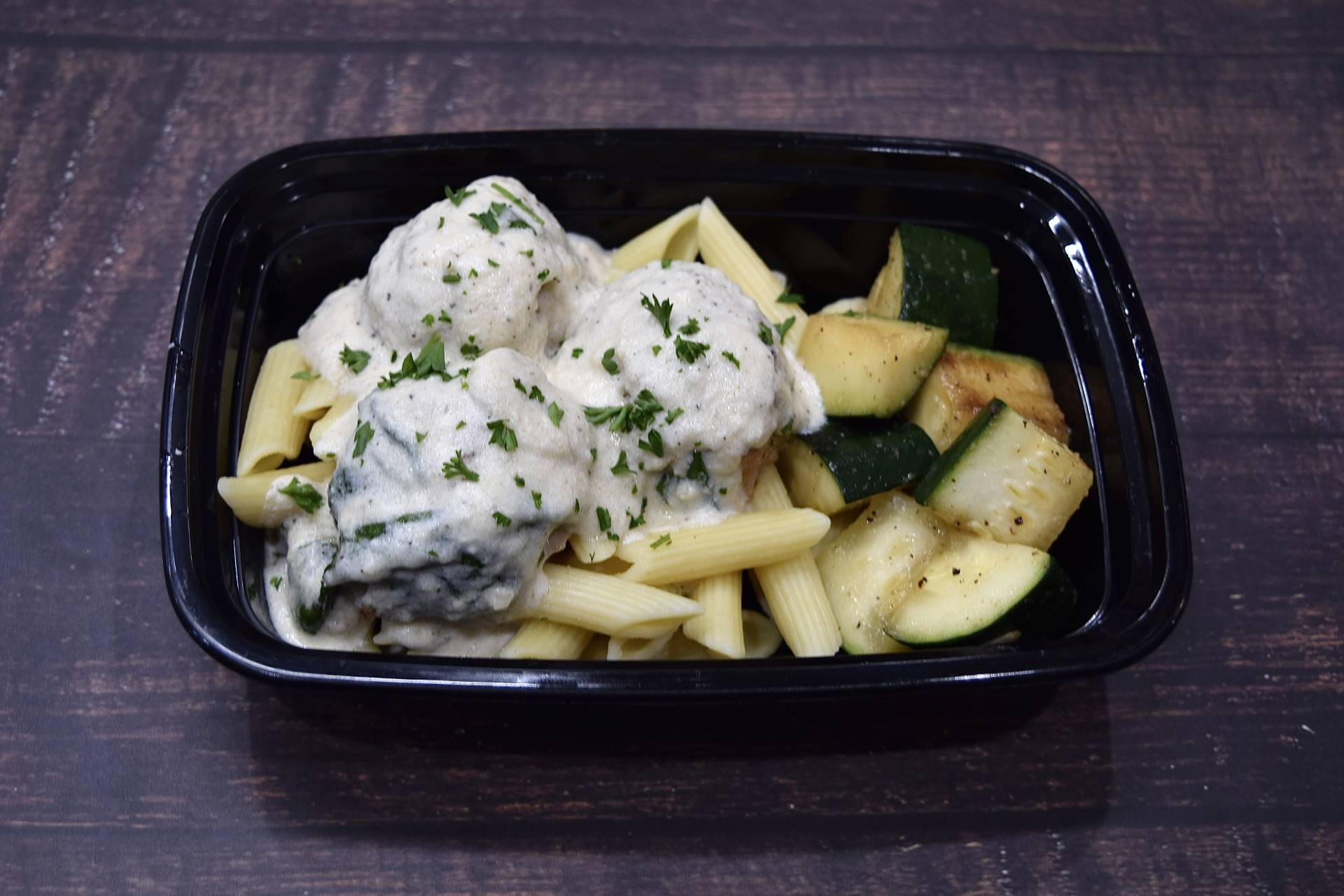 Chicken Meatballs with Alfredo